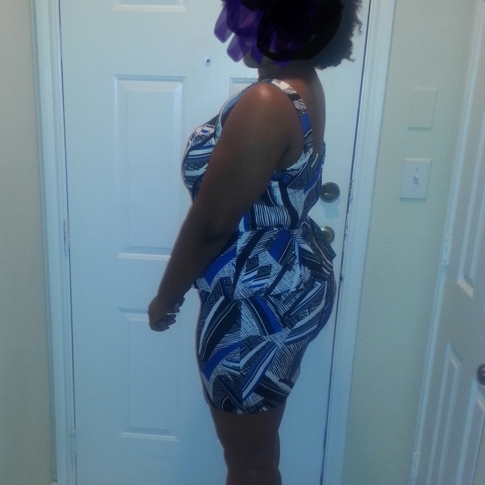 Gel Print Peplum Dress